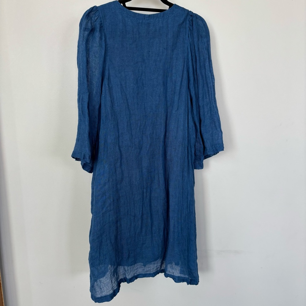 Sundance Indigo Blue Midi Gauze Wrap Dress - Picture 6 of 12
